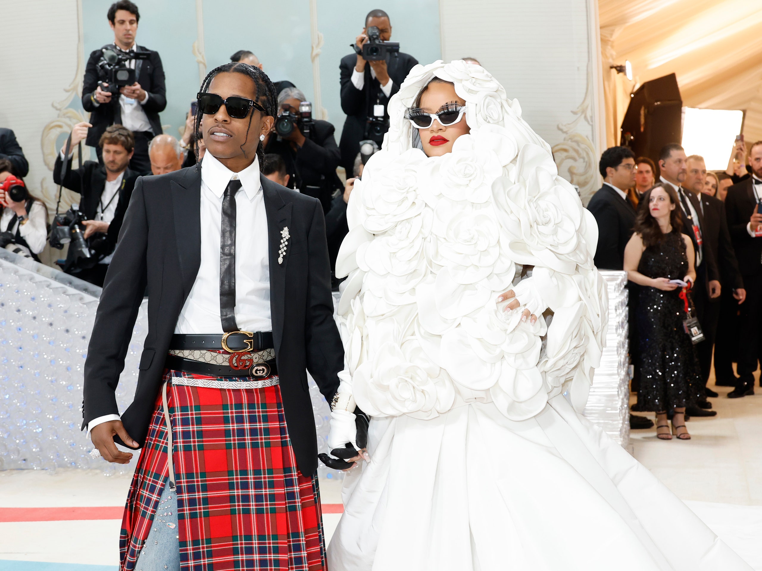 AAP Rocky and Rihanna attend the 2023 Met Gala.